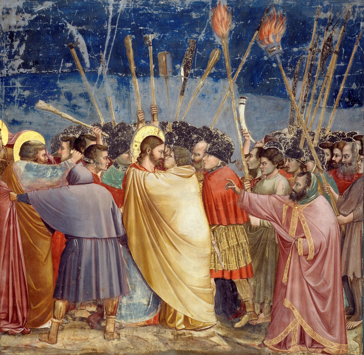 A prisão de Cristo (beijo de Judas) de Giotto di Bondone