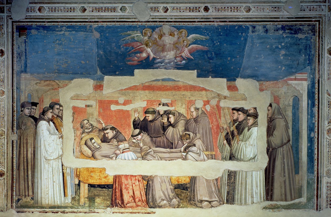 A Morte de São Francisco, da Capela Bardi de Giotto di Bondone