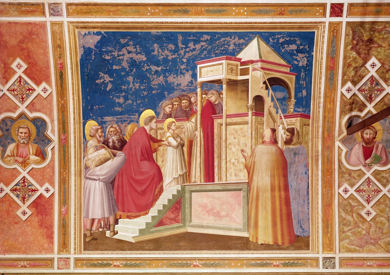 A Apresentação da Virgem no Templo, c.1305 de Giotto di Bondone