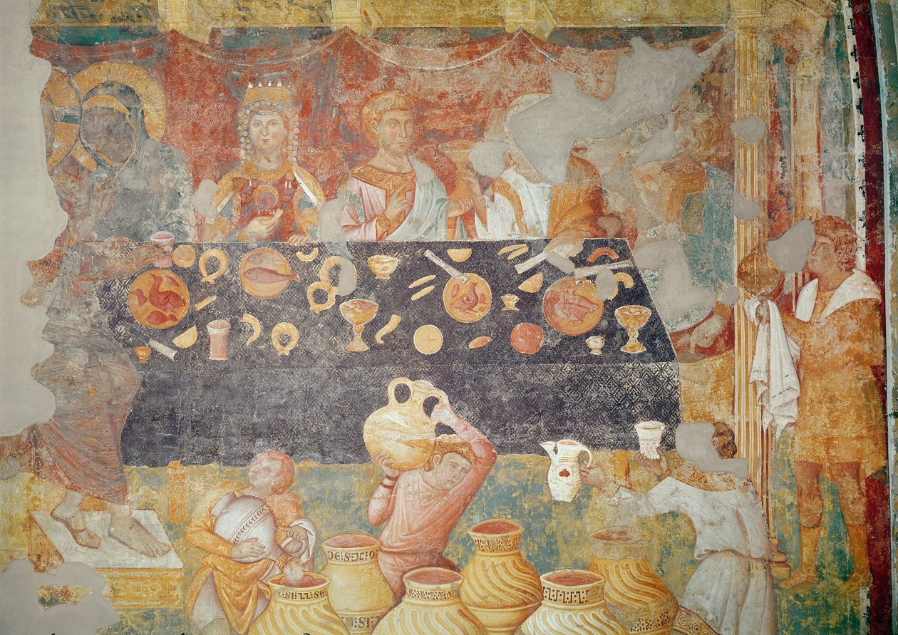O casamento em Caná, 1297-99 de Giotto di Bondone