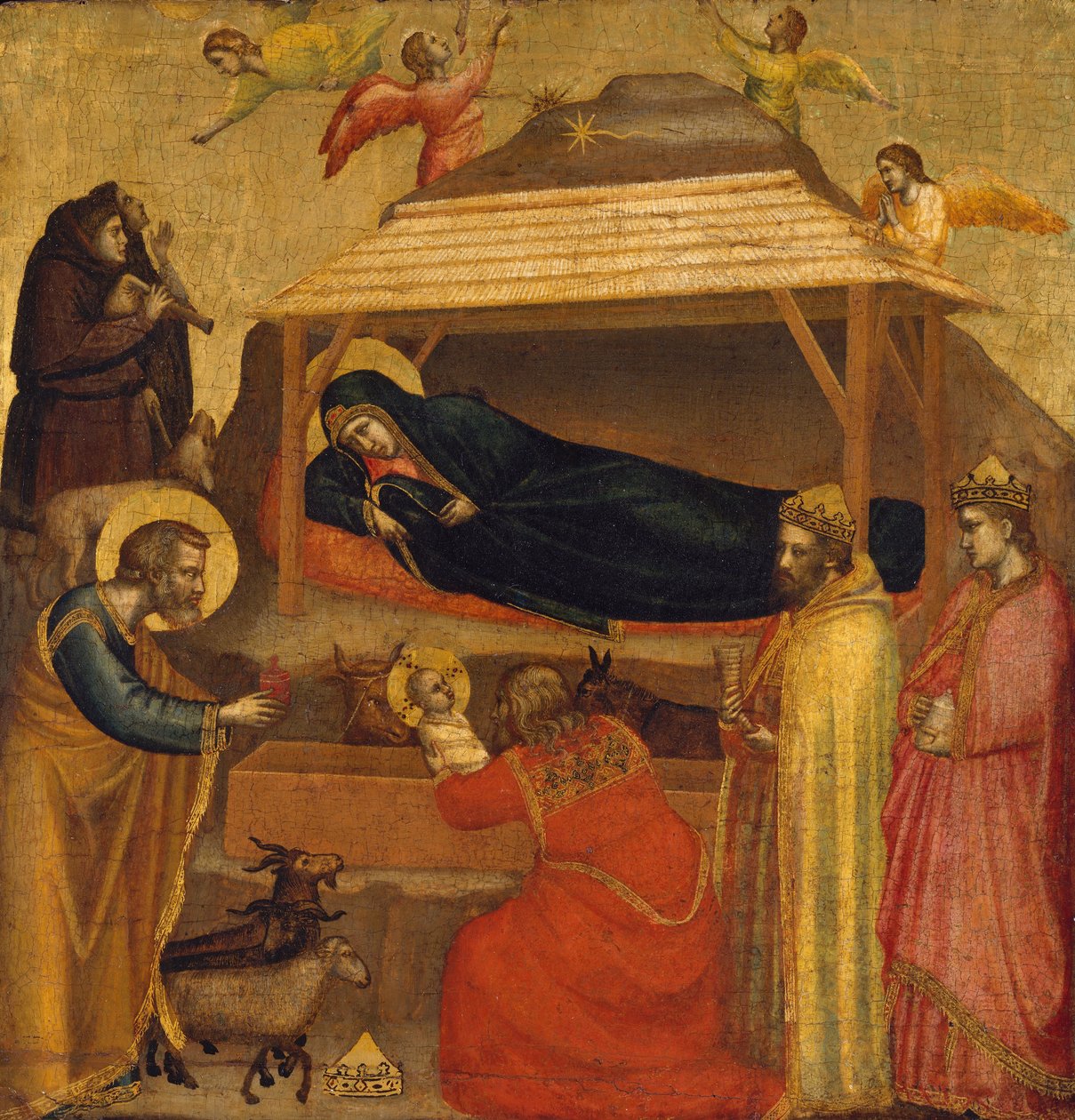 A Adoração dos Magos, c.1320 (têmpera sobre madeira, chão de ouro) de Giotto di Bondone