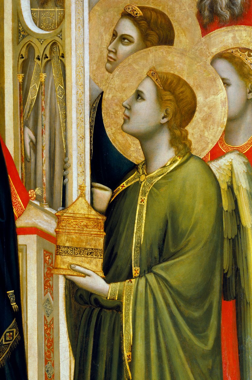 Anjo com oferenda, da Madonna di Ognissanti, c.1310 (têmpera sobre painel) de Giotto (c.1266 1337)