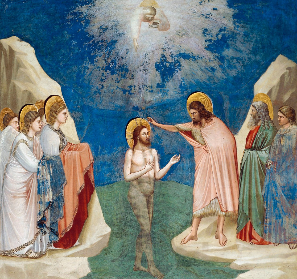 Batismo de Cristo, Detalhe da Vida e Paixão de Cristo, de Giotto de Giotto (c.1266 1337)