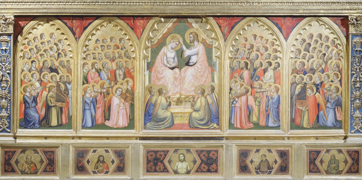Itália, Florença, Basílica da Santa Cruz, Capela de Bandini Baroncelli, Coroação da Virgem de Giotto (c.1266 1337)