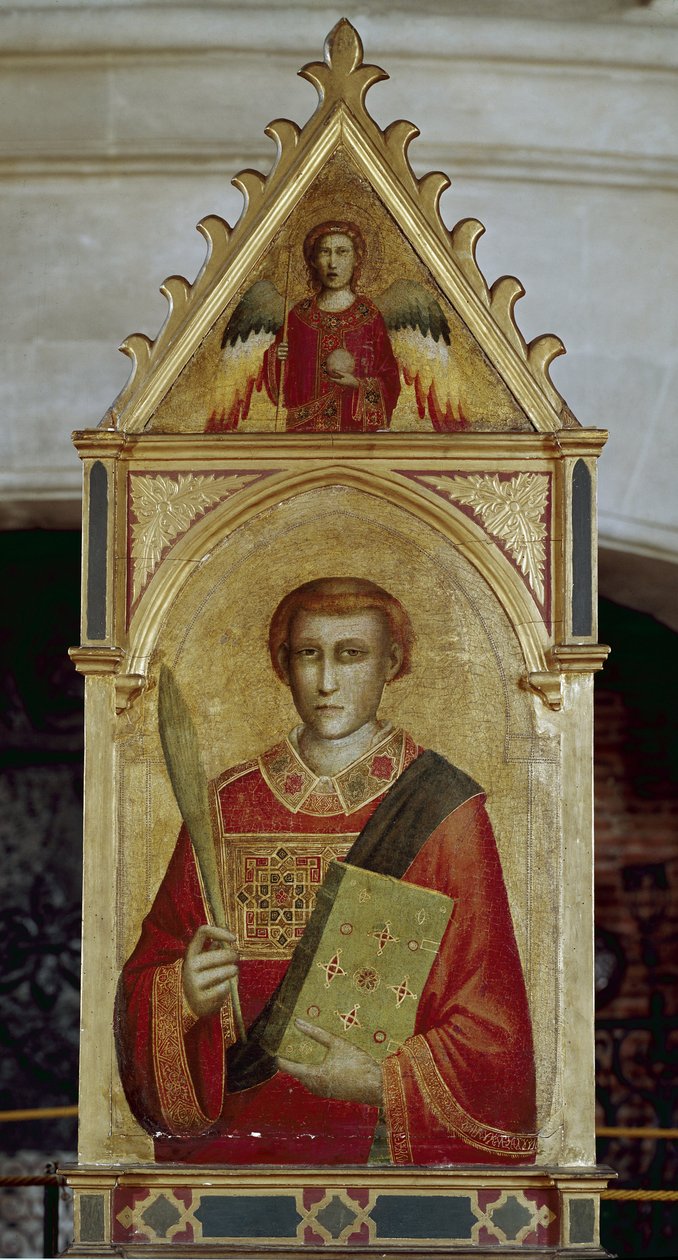 Saint Laurent (San Lorenzo) - Óleo sobre madeira de Giotto (c.1266 1337)