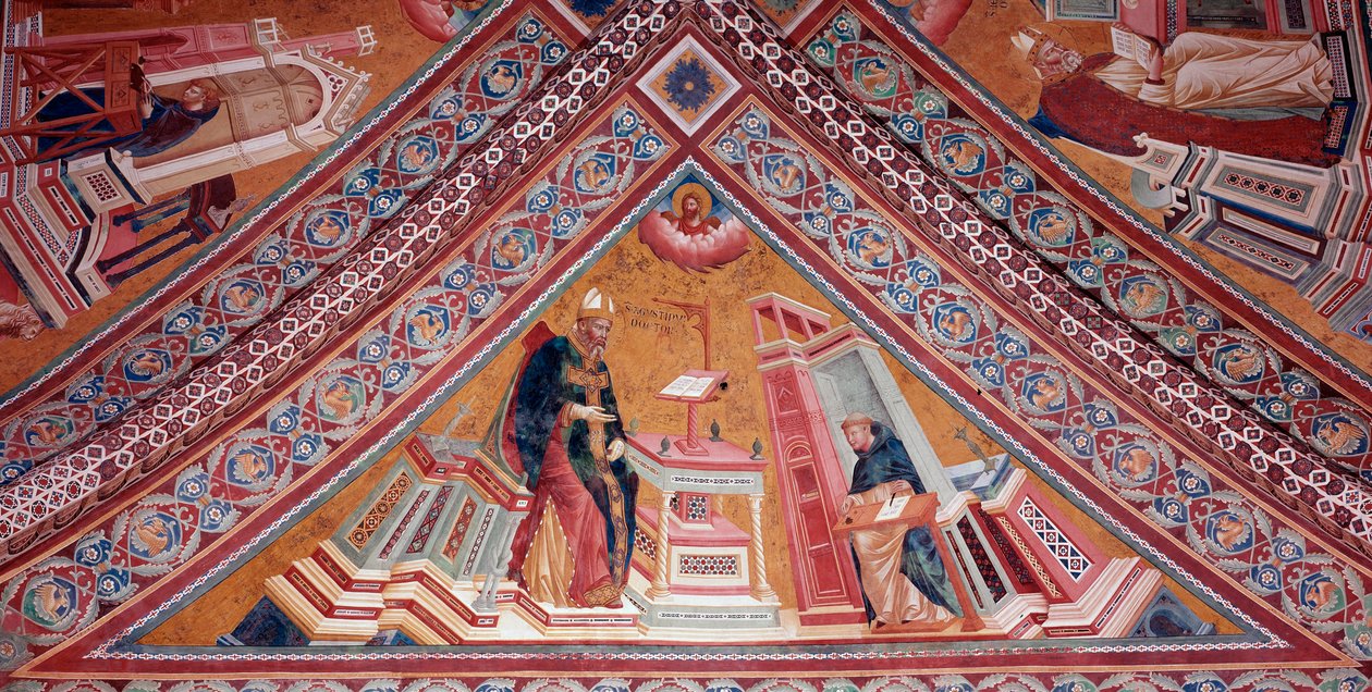Os Doutores da Igreja: Santo Agostinho de Hipona (fresco de Giotto (c.1266 1337)