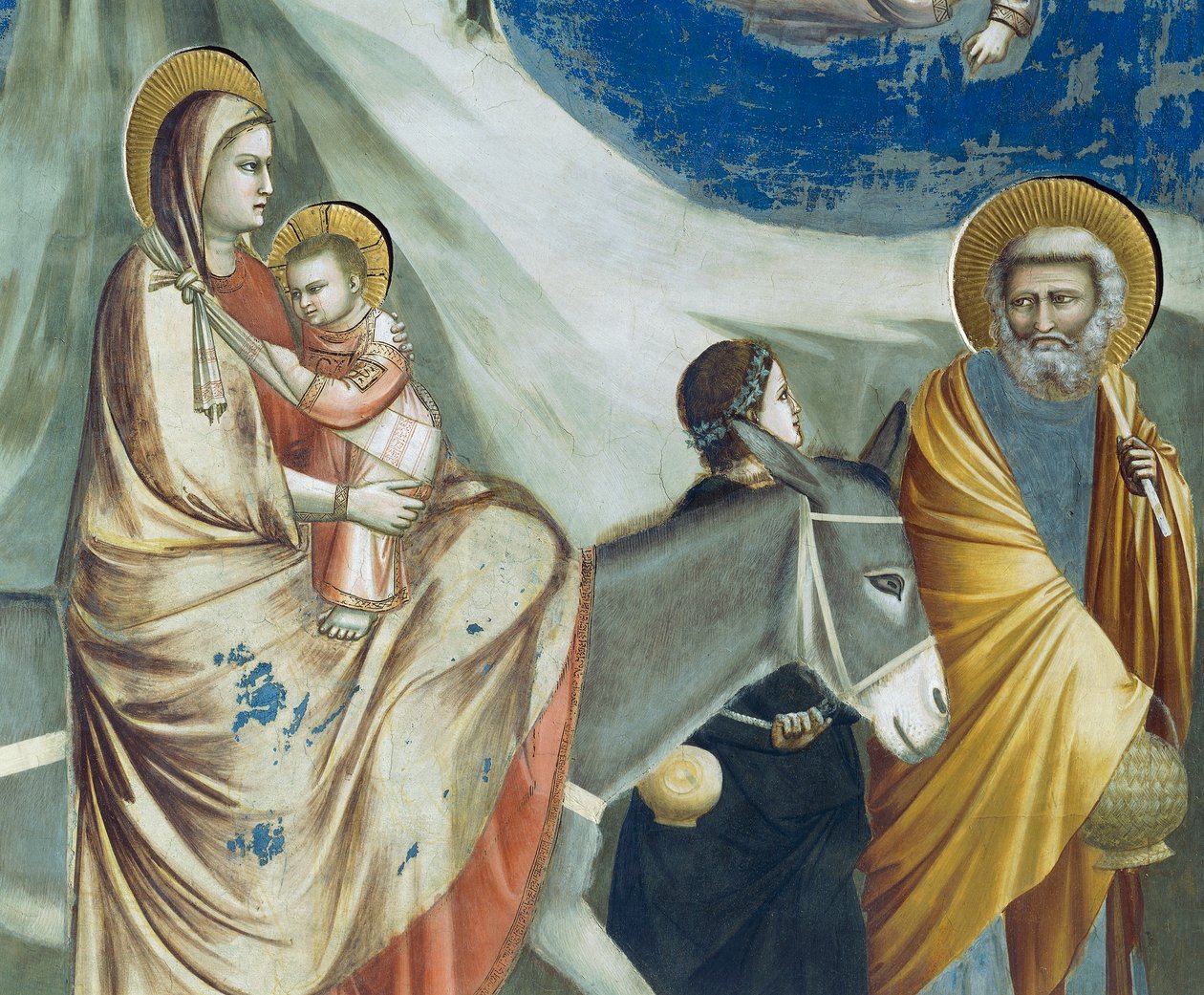 O Voo para o Egipto, Detalhe da Vida e Paixão de Cristo, de Giotto de Giotto (c.1266 1337)