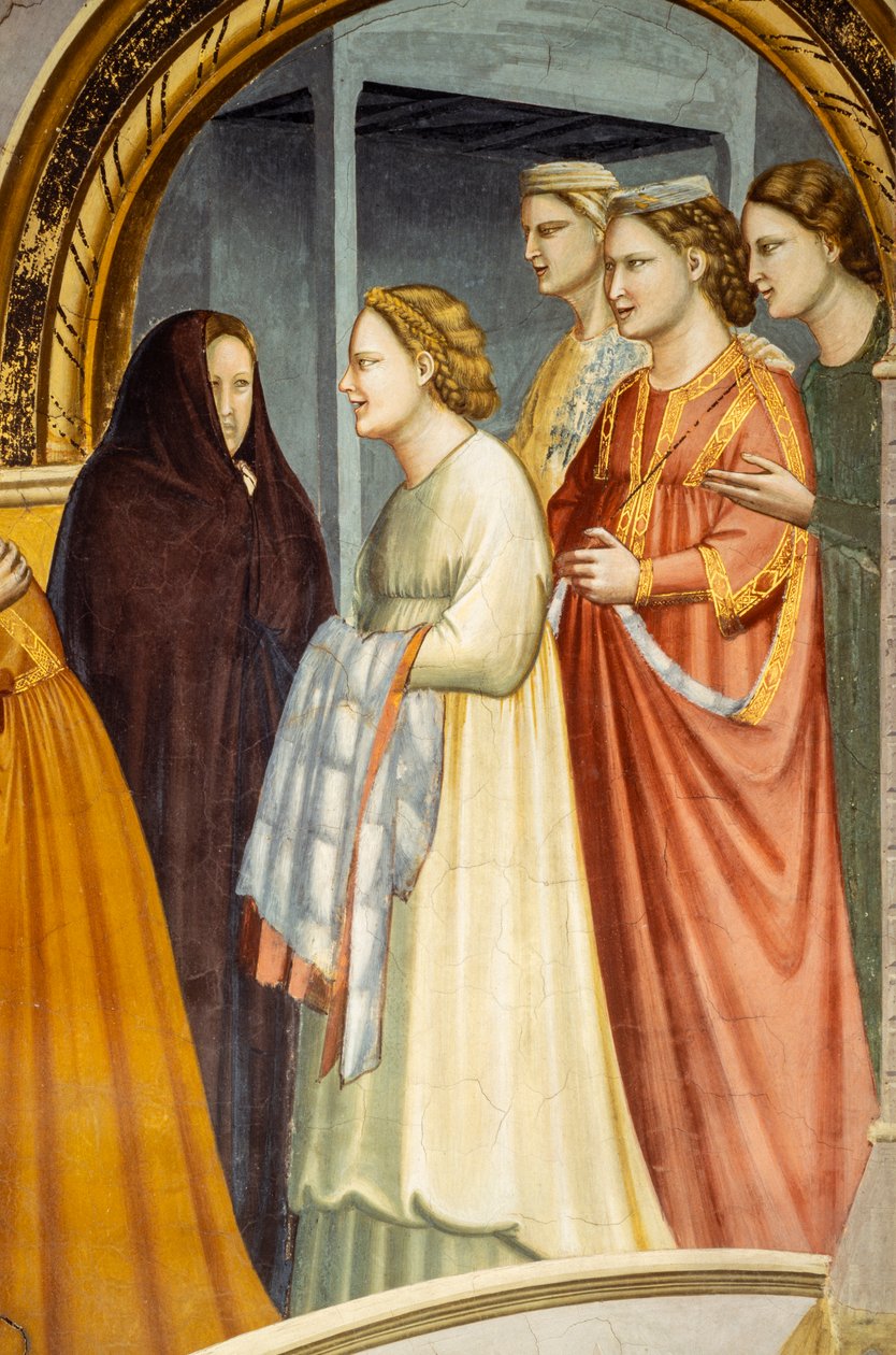 O Encontro na Porta Dourada, c.1305 (fresco) Porta de Jerusalém, pormenor, c.1305 (fresco) de Giotto (c.1266 1337)