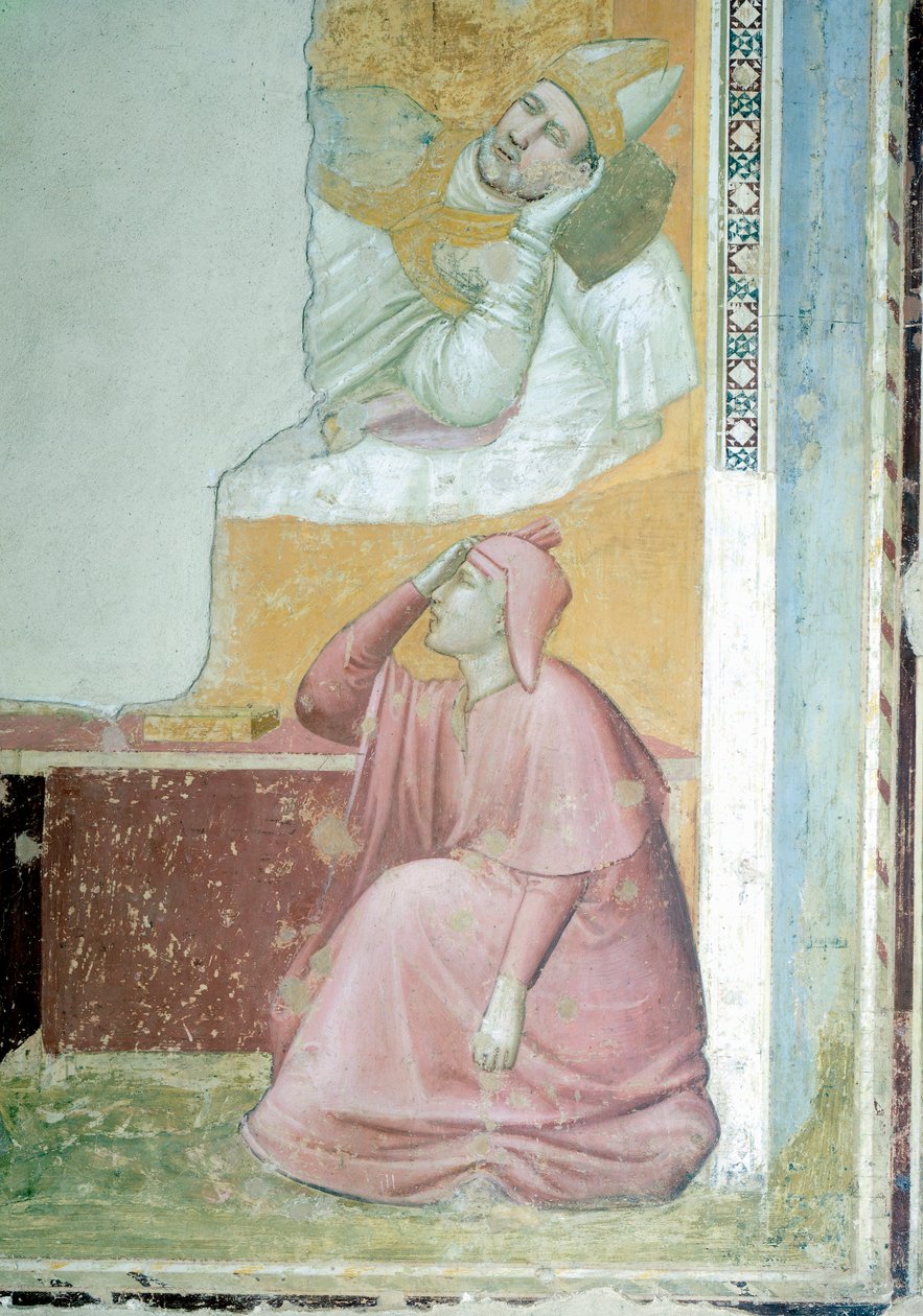 Aparição de São Francisco a Dom Guido de Assis, por Giotto (1267-1337), fresco, Pormenor, Basílica de Santa Croce, Capela Bardi, Florença de Giotto (c.1266 1337)