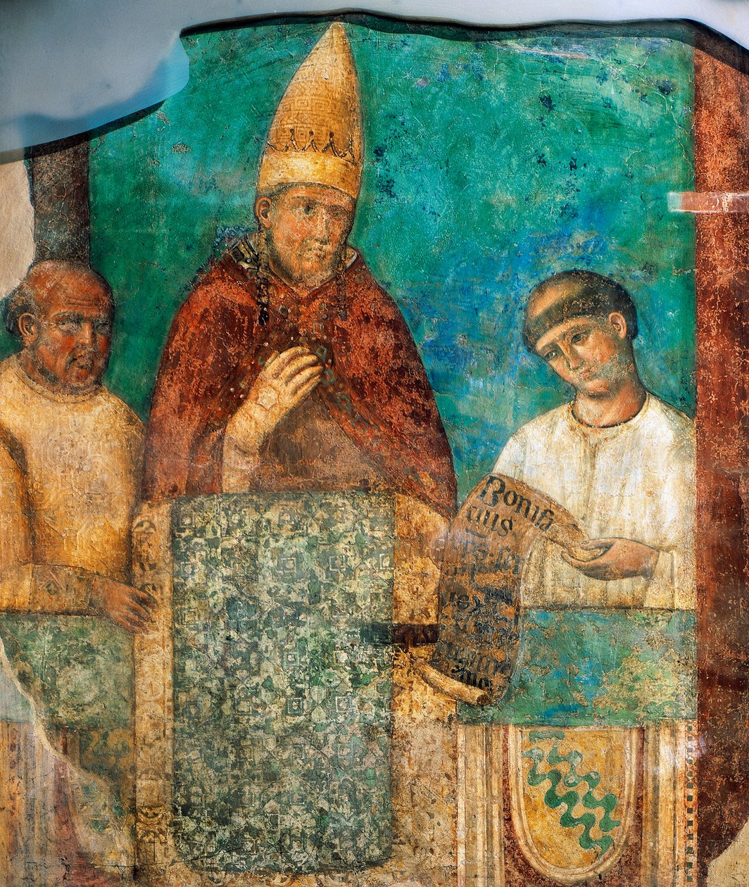 Bonifácio VIII anuncia o Ano Santo, afresco de Giotto (1267-about 1337), São João de Latrão Archbasilica, Roma, Itália de Giotto (c.1266 1337)