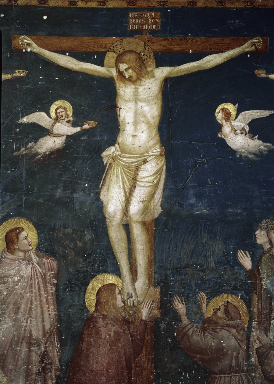 Cristo crucifica, detalhe da Crucificação com cinco Franciscanos - Fresco de Giotto (c.1266 1337)