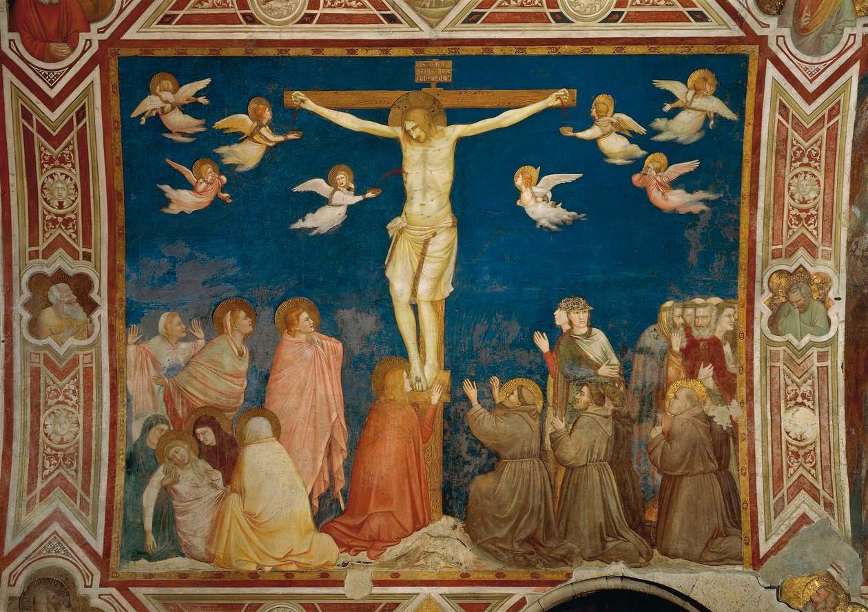 Itália, Região Umbria, Assis, Basílica de São Francisco de Assis, Fresco de Giotto (cerca de 1267-1337), Crucificação de Giotto (c.1266 1337)
