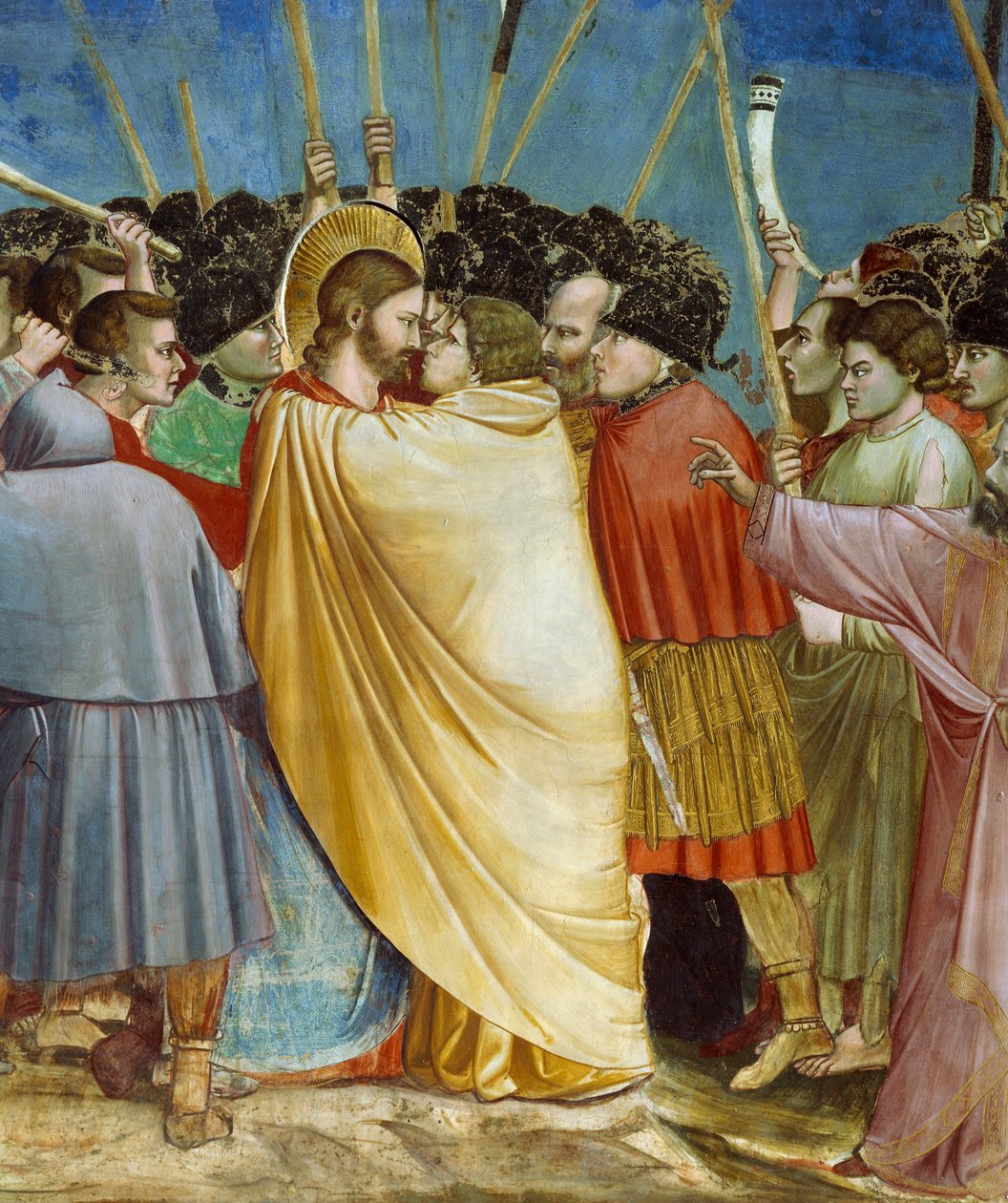 Beijo de Judas, Detalhe da Vida e Paixão de Cristo, de Giotto de Giotto (c.1266 1337)