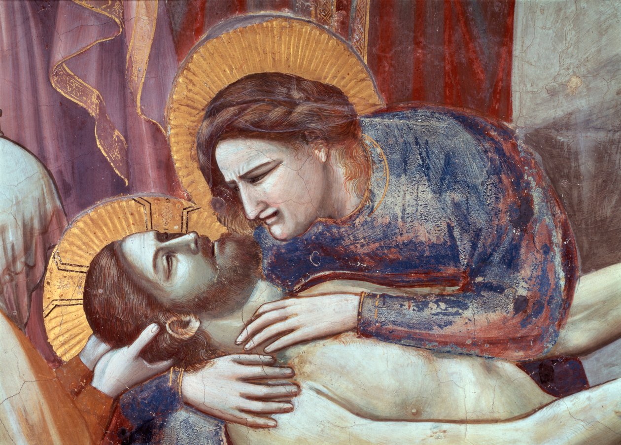 Lamentação de Cristo, detalhe da virgem (Fresco de Giotto (c.1266 1337)