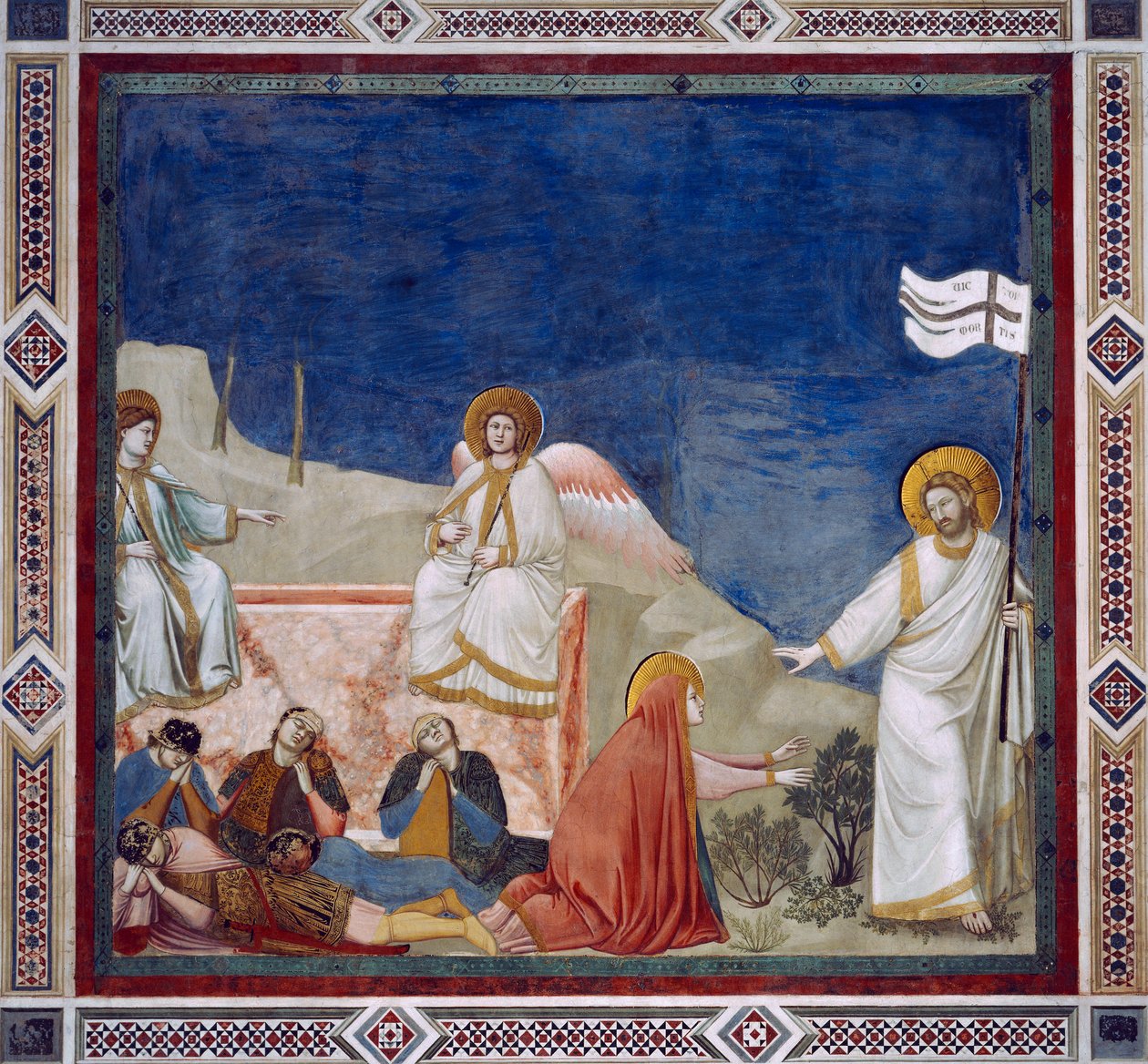 Noli Me Tangere - A Ressurreição de Cristo, detalhe da Vida e Paixão de Cristo de Giotto (c.1266 1337)