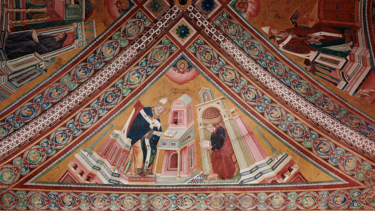 Os Doutores da Igreja: Santo Ambrósio (fresco de Giotto (c.1266 1337)