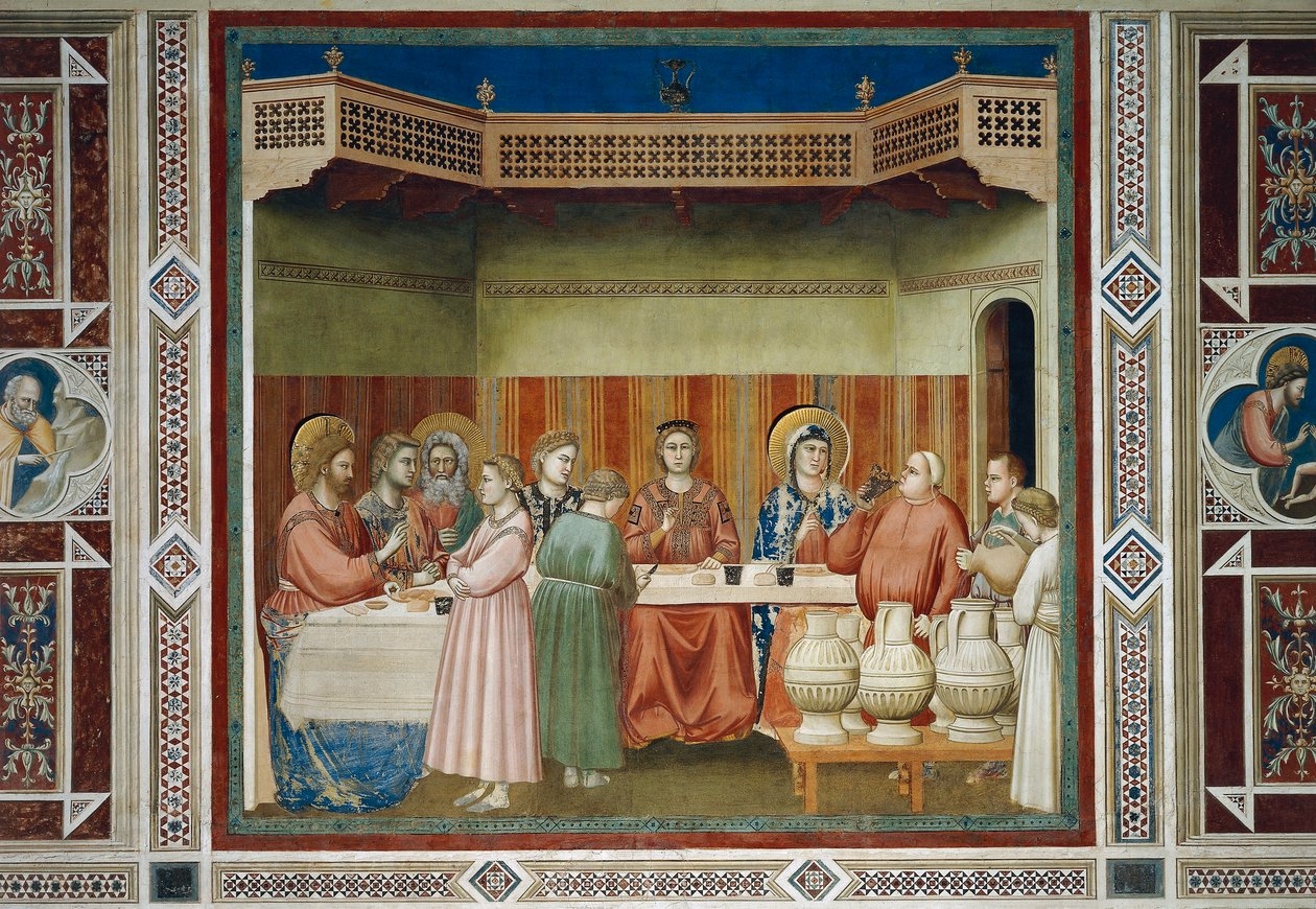O Casamento de Caná, Detalhe da Vida e Paixão de Cristo, de Giotto de Giotto (c.1266 1337)