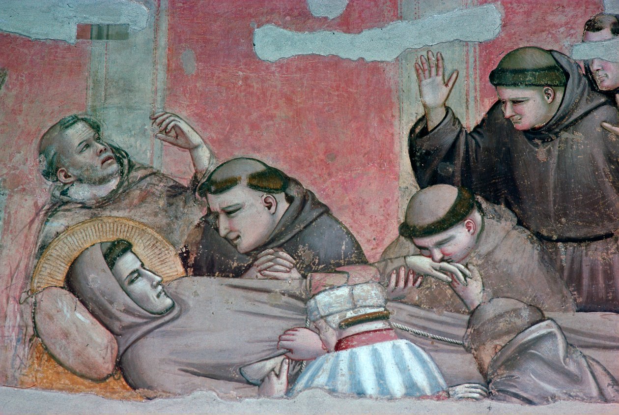 Afresco da morte de São Francisco, século XIV de Giotto