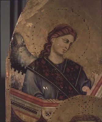 Anjo de Madonna e Criança Enthroned de Giotto di Bondone
