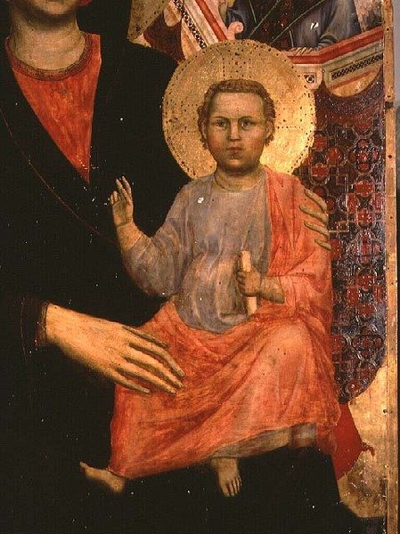 Christ Child da Madonna e da Criança Enthroned: de Giotto di Bondone