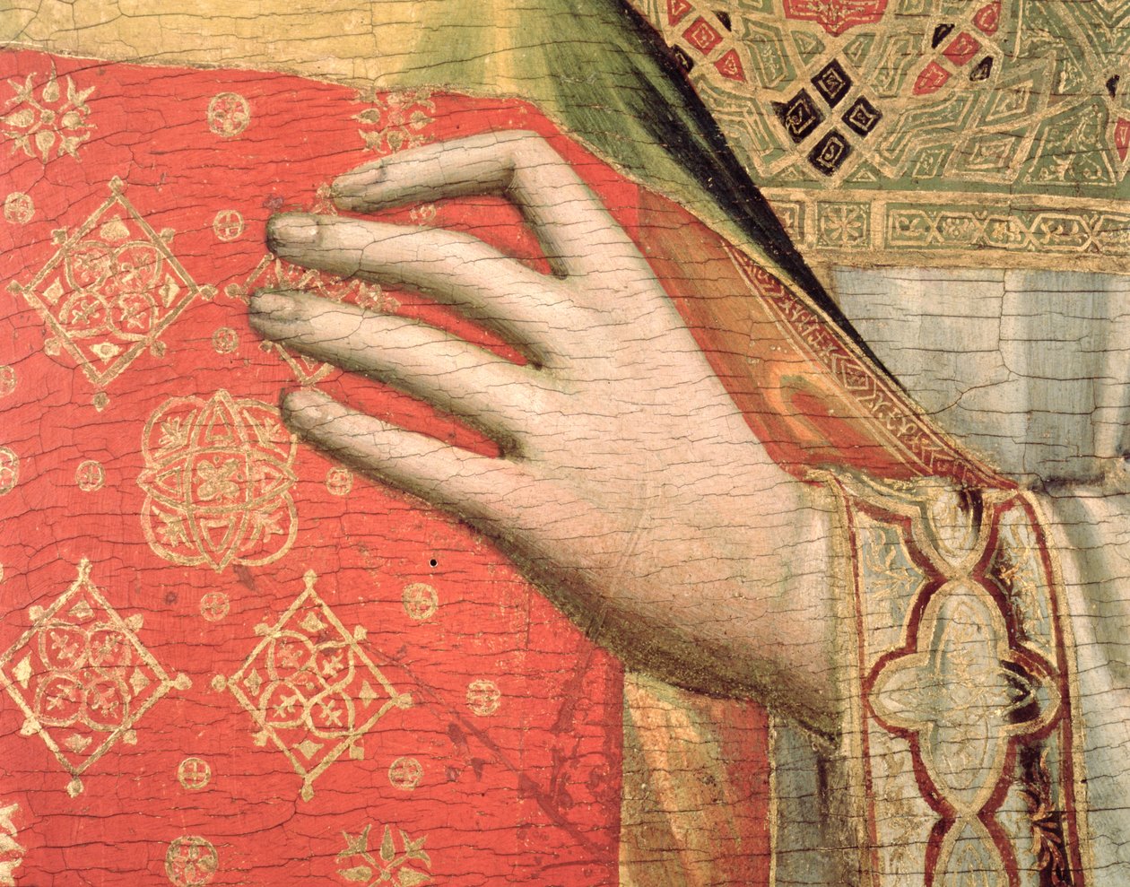 Mão de Santo Estêvão (têmpera no painel) (detalhe) (ver também 66554-55) de Giotto di Bondone