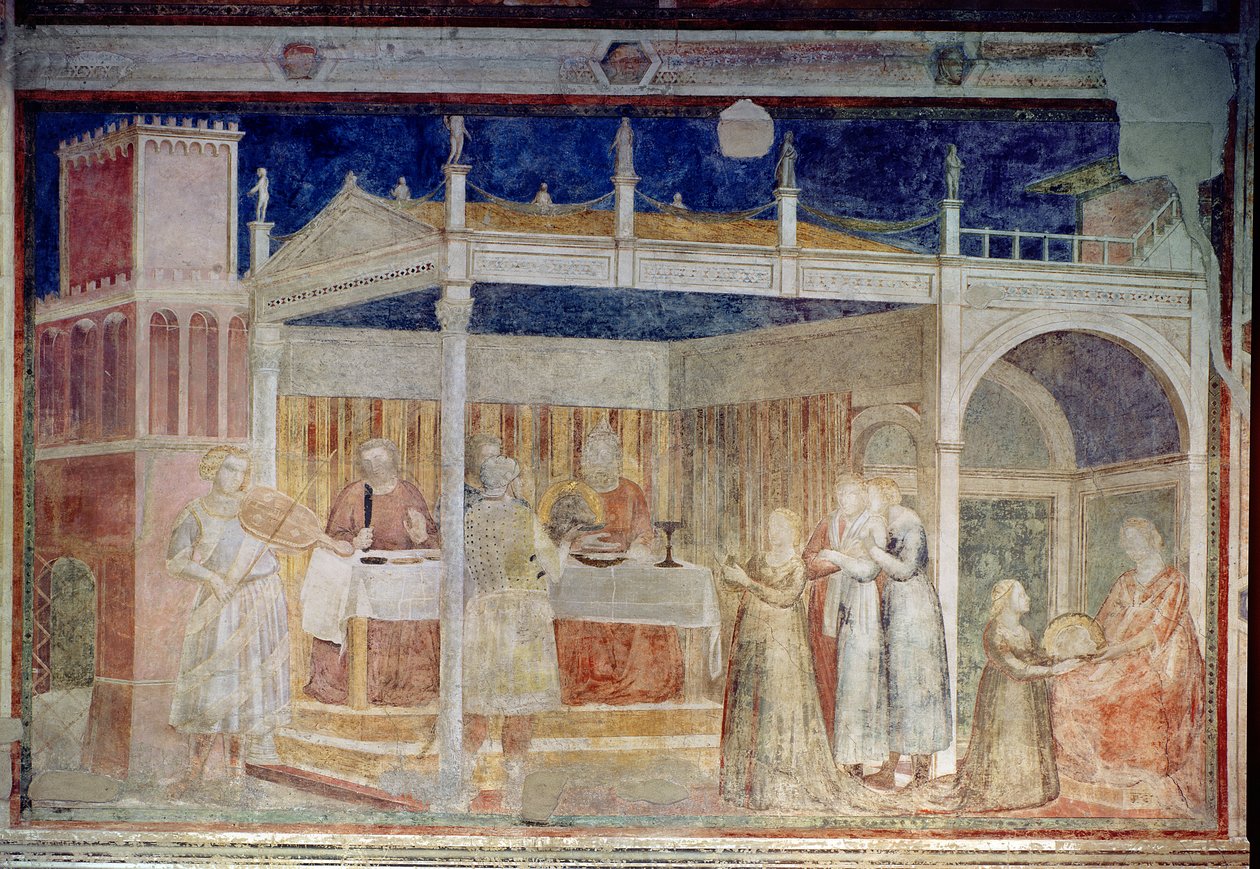 Banquete de Herodes, da Capela Peruzzi de Giotto di Bondone