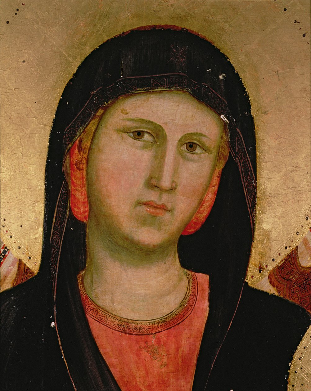 Madonna, de Madonna and Child Entronizado detalhe de 66535 veja também 66536, 66538 & 66539 retábulo de Giotto di Bondone