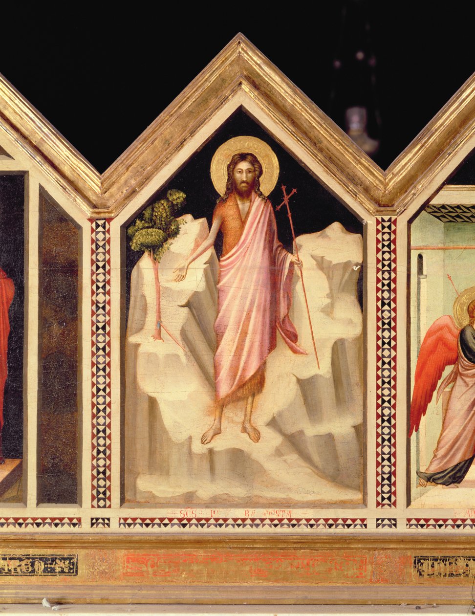 São João Batista, do painel esquerdo do meio do St. Reparata Polyptych, detalhe inverso de 66558, ver também 66564-66568 de Giotto di Bondone