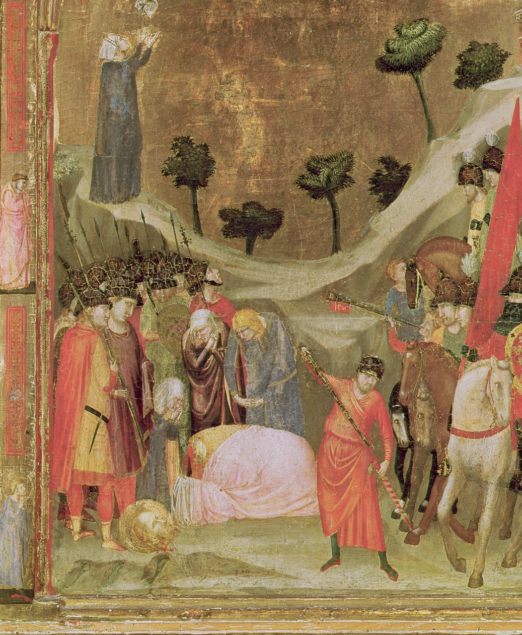 O Martírio de São Paulo, painel do lado direito do Tríptico de Stefaneschi, c.1320 (têmpera no painel) (detalhe de 214100) de Giotto di Bondone