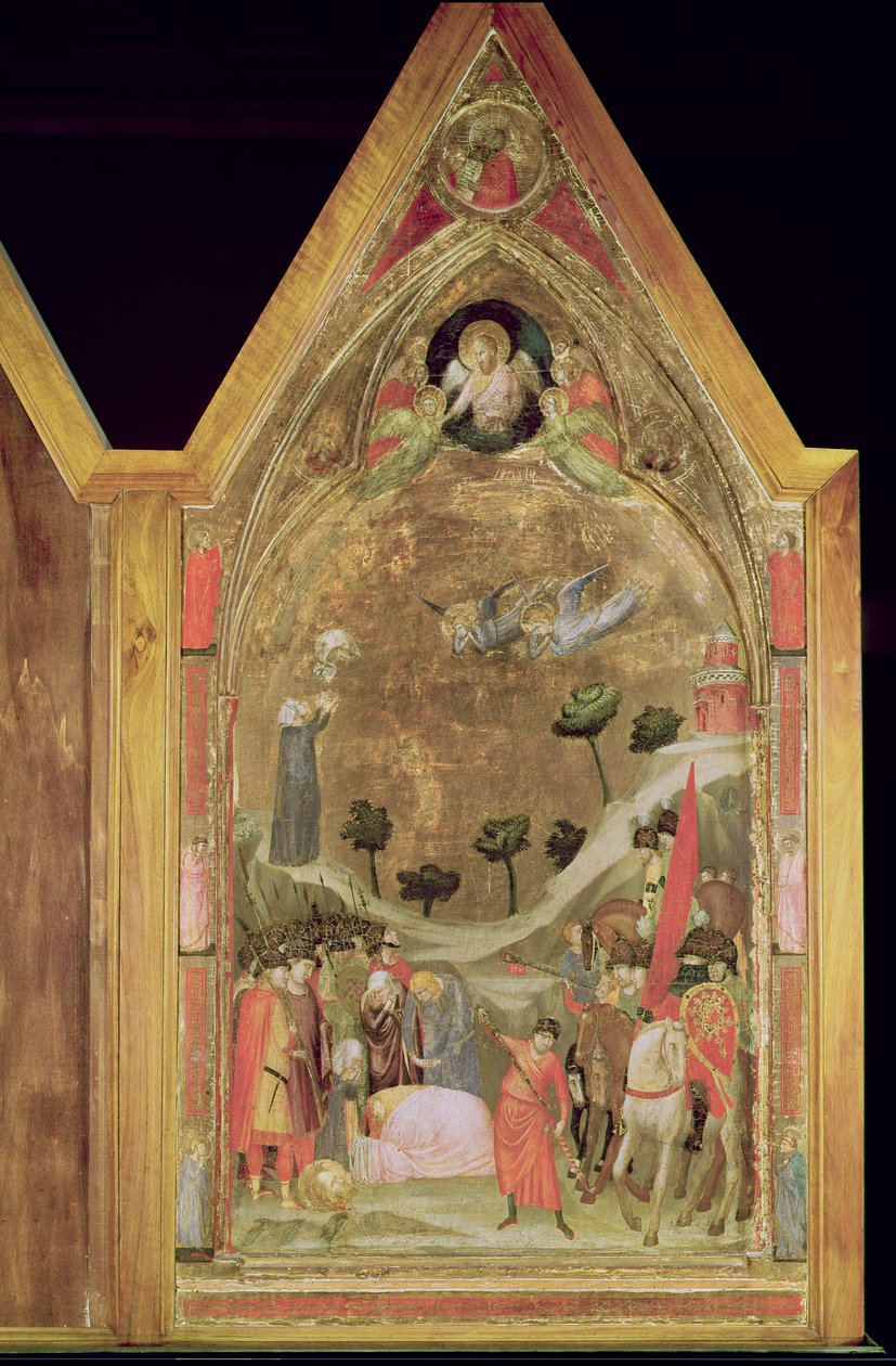 O Martírio de São Paulo, painel do lado direito do Tríptico Stefaneschi, c.1320 (têmpera no painel) de Giotto di Bondone