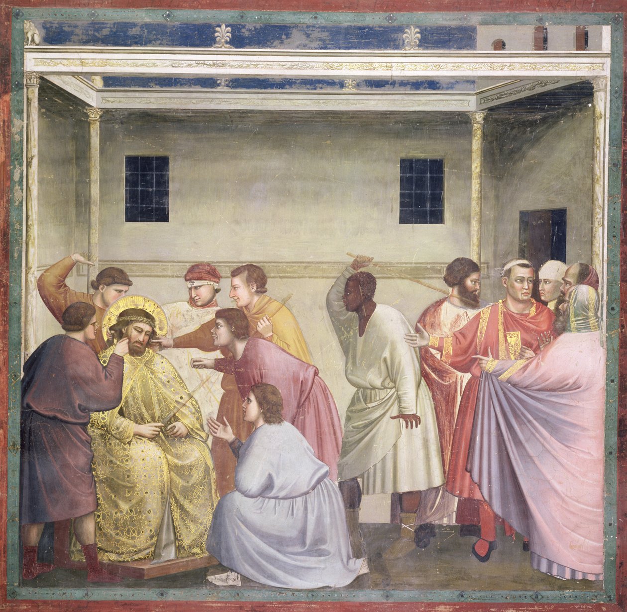 A zombaria de Cristo, c.1305 de Giotto di Bondone