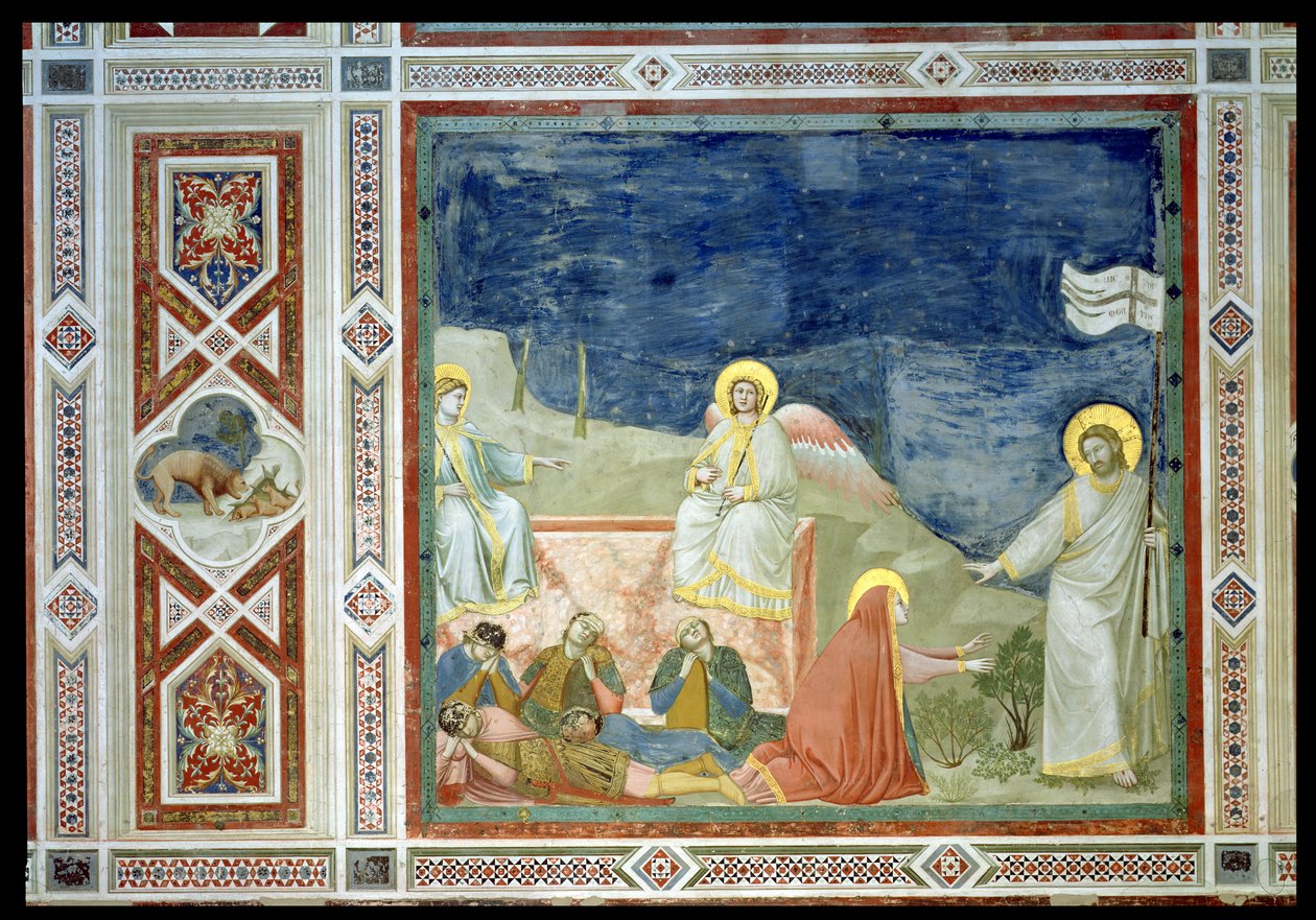 Noli me Tangere ou, A Aparição de Cristo a Maria Madalena, 1303-05 (ver também 102746) de Giotto di Bondone