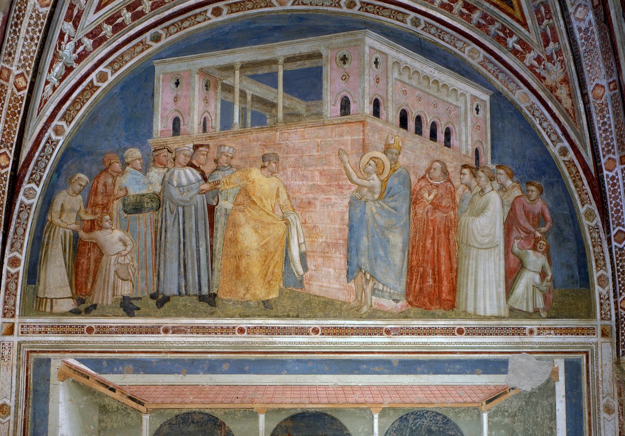 São Francisco Renunciando a seus bens mundanos, da Capela Bardi, c.1320 de Giotto di Bondone