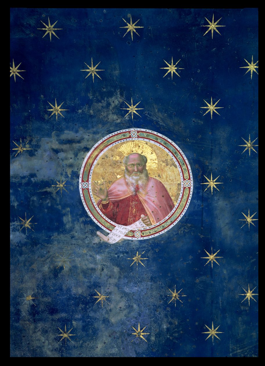 O Profeta Isaías, detalhe da abóbada, 1303-05 (pós restauração) de Giotto di Bondone