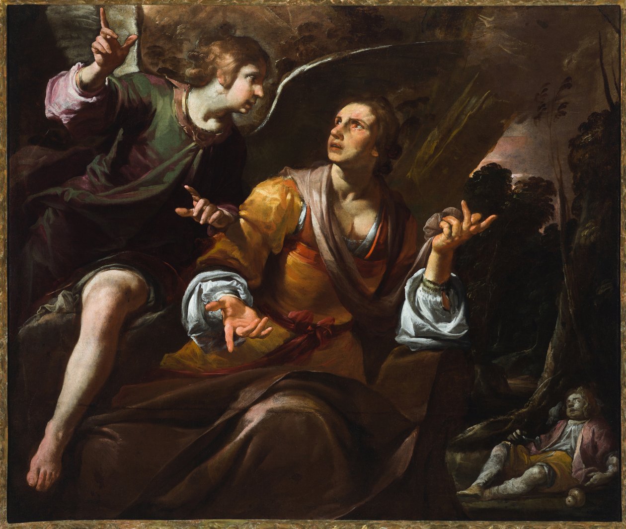 Hagar and the angel, c.1640 (óleo sobre tela) de Giovacchino Assereto