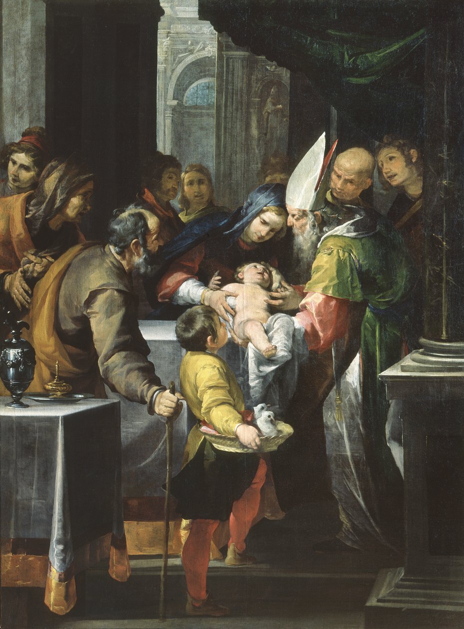 A apresentação no Templo, c.1630 (óleo sobre tela) de Giovacchino Assereto