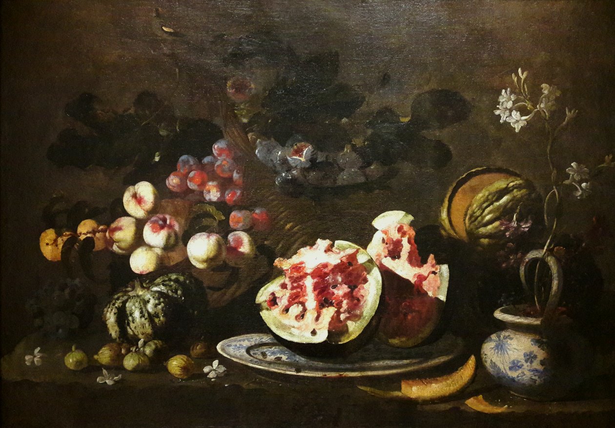 Ainda vida com frutas. de Giovanni Battista Ruoppolo or Ruopolo