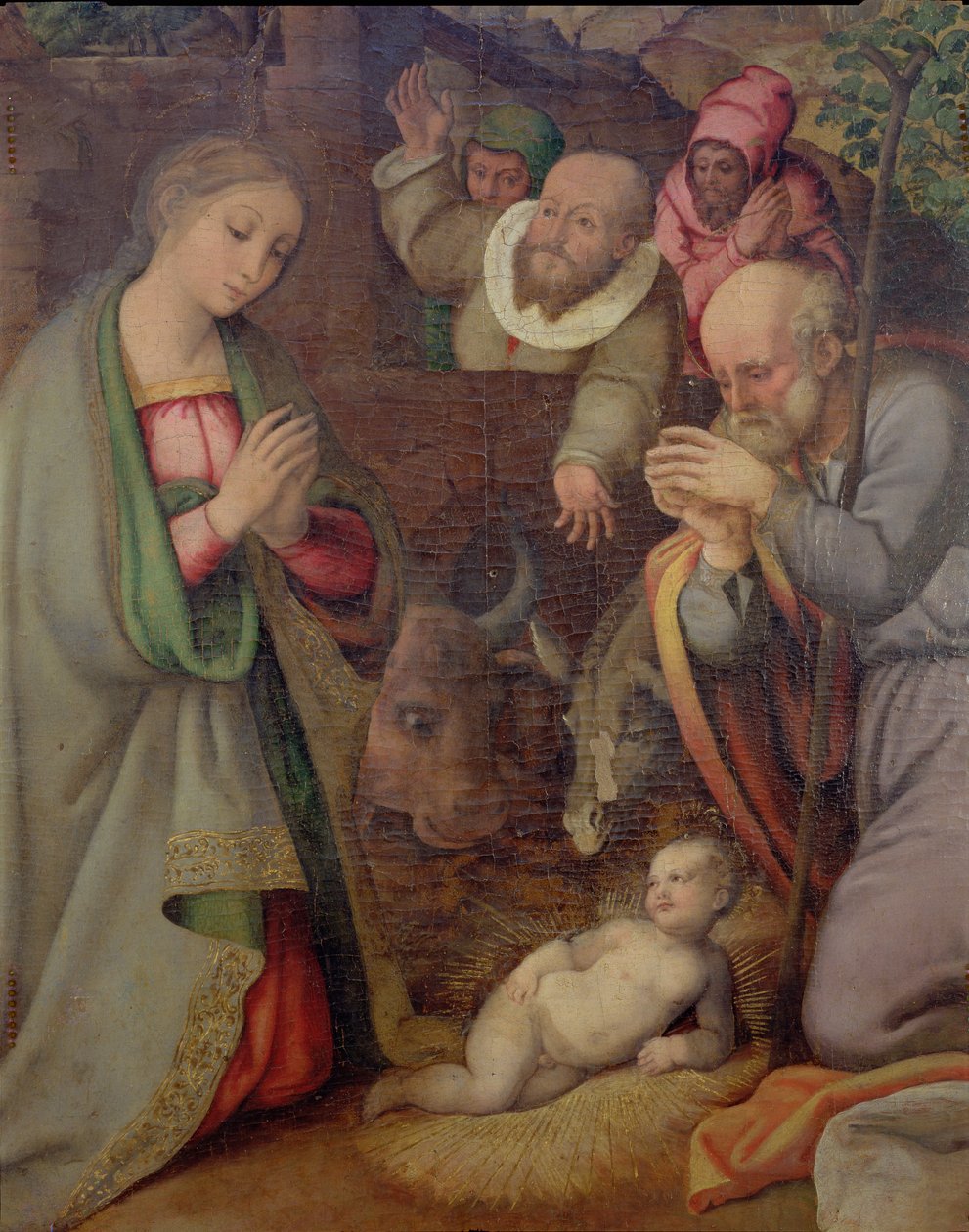 A Natividade, detalhe de um polyptych (ver 135219) de Giovan Filippo Crescuolo