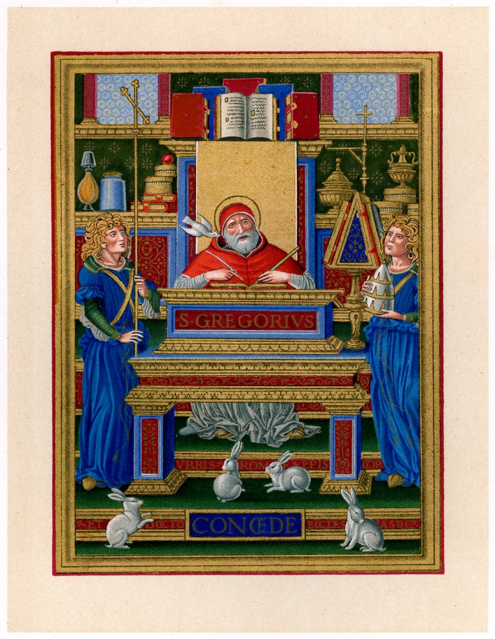 São Gregório Magno recebendo inspiração do Espírito Santo, c1490 de Giovan Pietro Birago