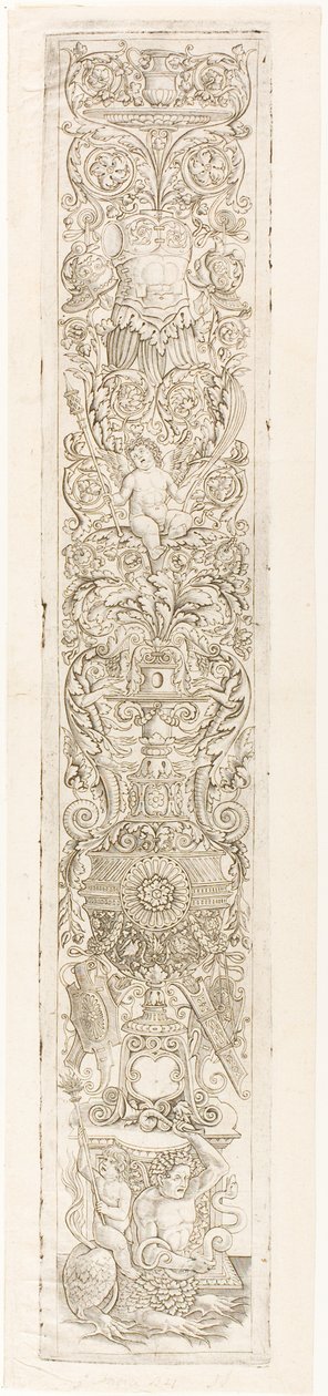 Tritão montado por uma criança, placa um dos doze painéis ornamentais de Giovan Pietro Birago