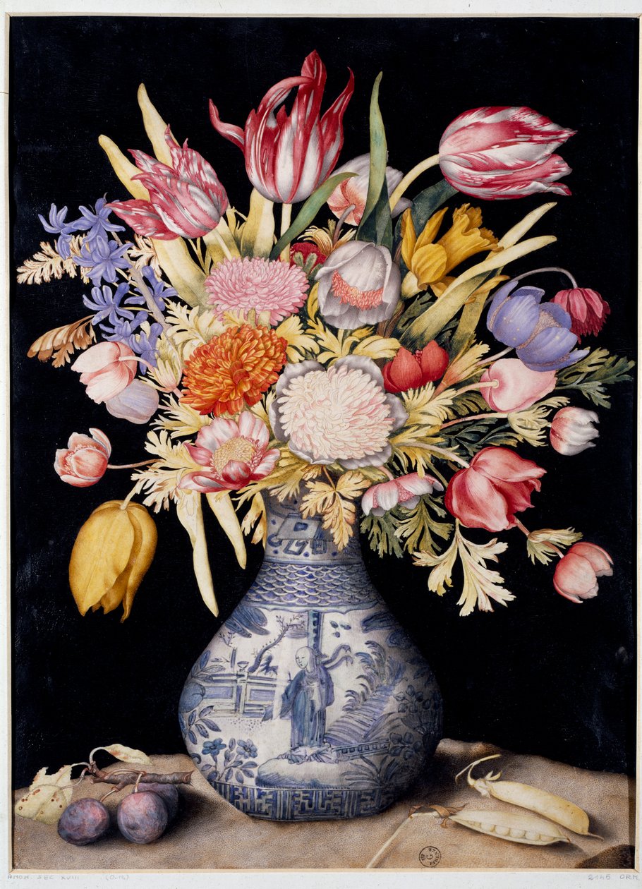 Ming Vaso de Flores (wc em pergaminho) de Giovanna Garzoni