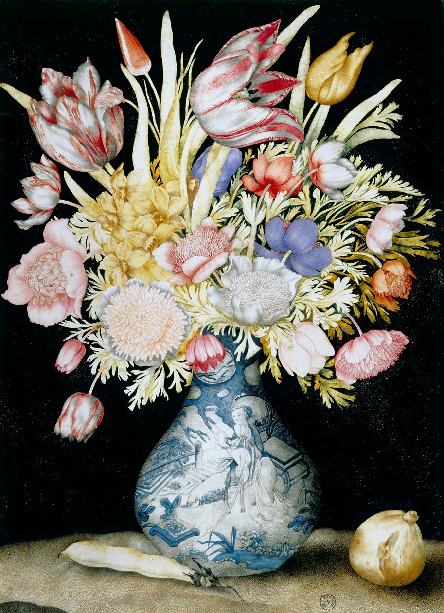 Jarra de porcelana chinesa com ramo de flores (wc) de Giovanna Garzoni