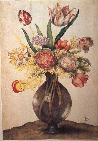 Vaso de Flores (tempera sobre vellum) de Giovanna Garzoni