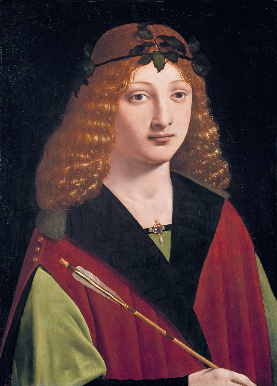 Retrato, de, um, juventude, segurando uma seta de Giovanni Antonio Boltraffio
