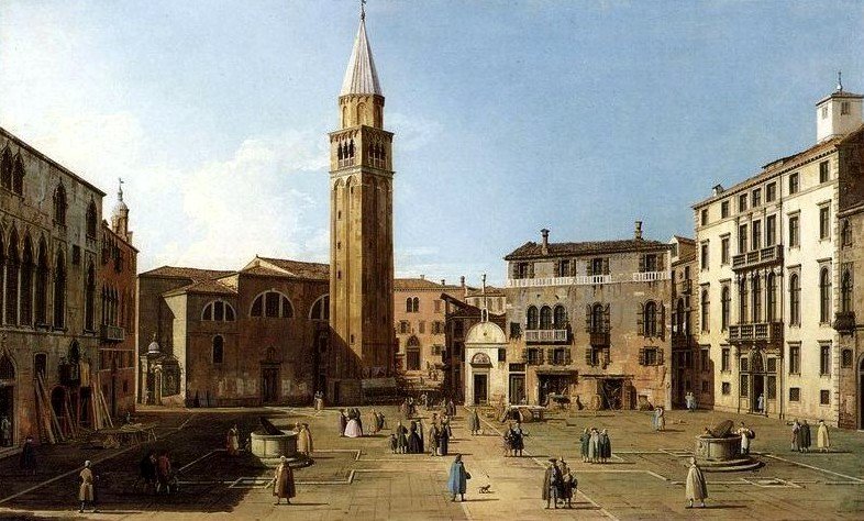 Campo SantAngelo em Veneza de Giovanni Antonio Canal