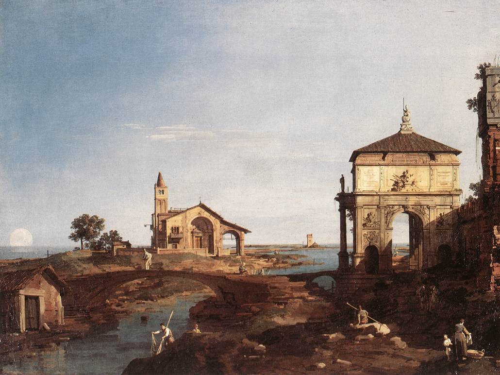 Capriccio com motivos venezianos de Giovanni Antonio Canal