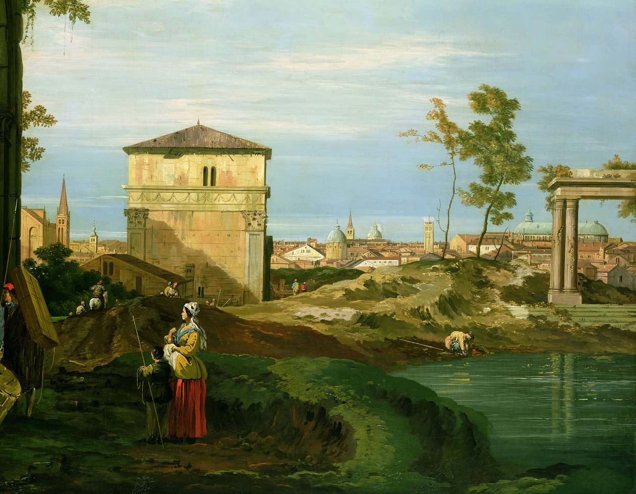 Detalhe de &39;Capriccio com motivos de Pádua&39;, c.1756 (ver 141302) de Giovanni Antonio Canal