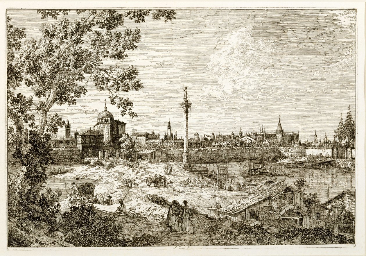 Visão imaginária de Pádua de Giovanni Antonio Canal
