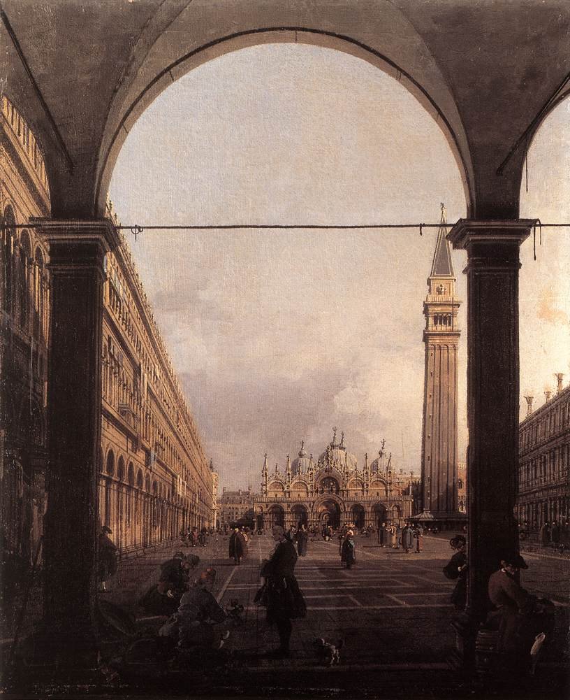 Piazza San Marco Olhando para o leste do canto noroeste de Giovanni Antonio Canal