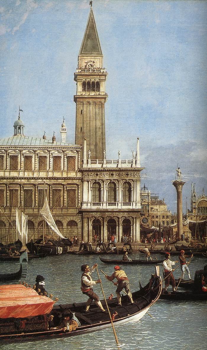 Regresso do Bucentoro ao Molo no Dia da Ascensão (detalhe) de Giovanni Antonio Canal